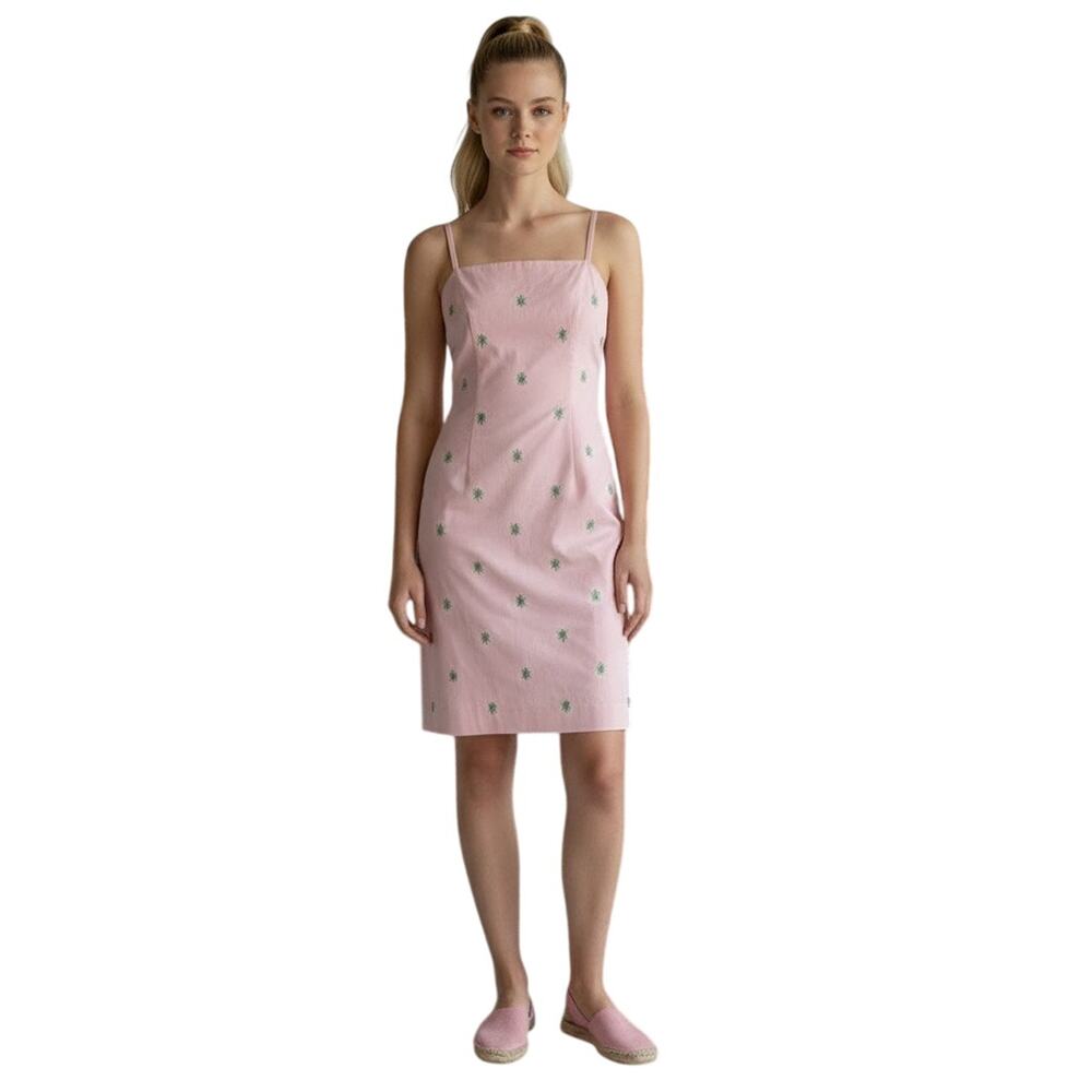 Brooks Brothers 346 Pink Sundress SIZE 6 Embroidered Green Turtles Summer Preppy